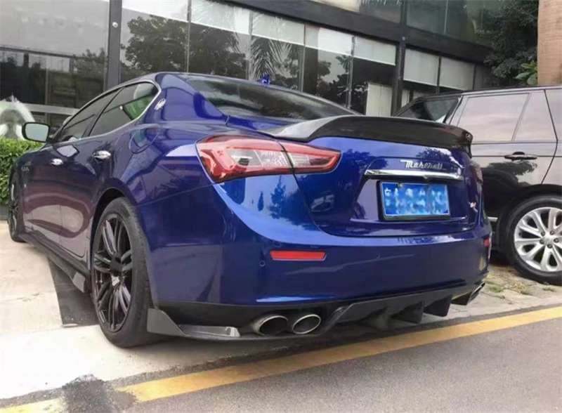 Для Maserati Ghibli 2014 2015 2016 2017 ReaI бампер из углеродного волокна задний спойлер комплект