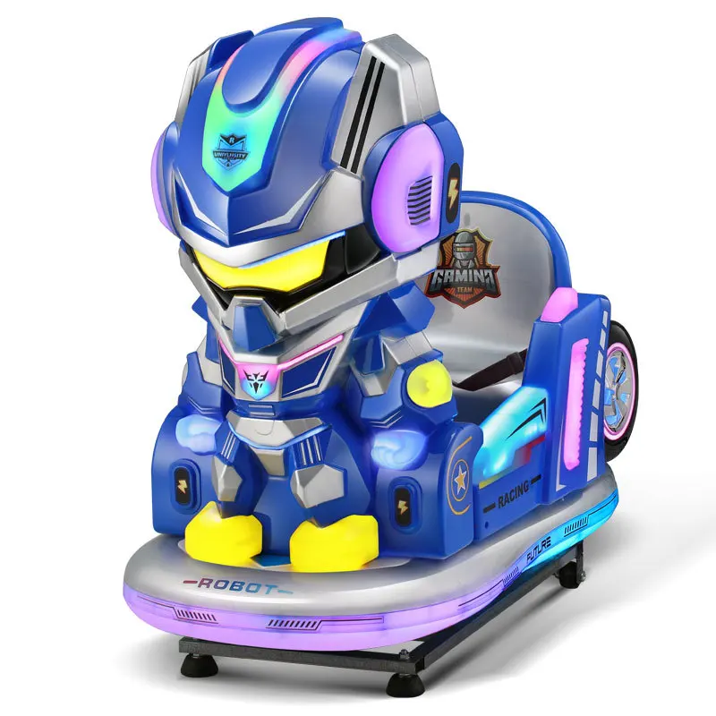 Metal Swing Car Ride Coin-Operated Kiddie Carousel for Kids Aged 6 1-Year Warranty for Shopping Mall Use
