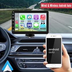 Reproductor Multimedia de vídeo y Radio para coche, pantalla táctil inalámbrica, Apple CarPlay, tableta, Android, estéreo, navegación Bluetooth, 7 pulgadas