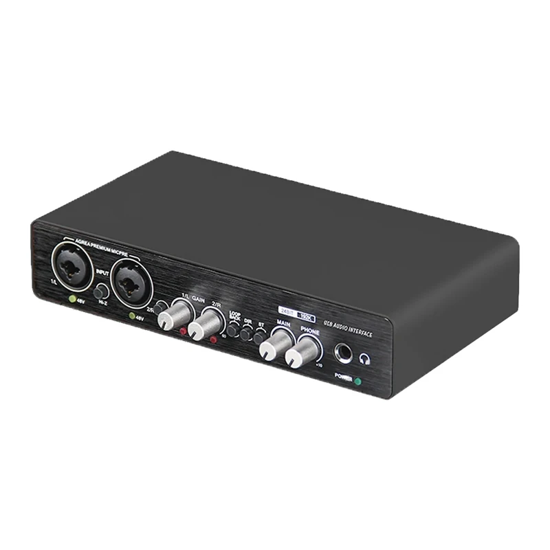 HOT-GAX-UC22 24Bit/192Khz Audio Interface High Resistance Instruments USB Computer Live Recording External Sound Card