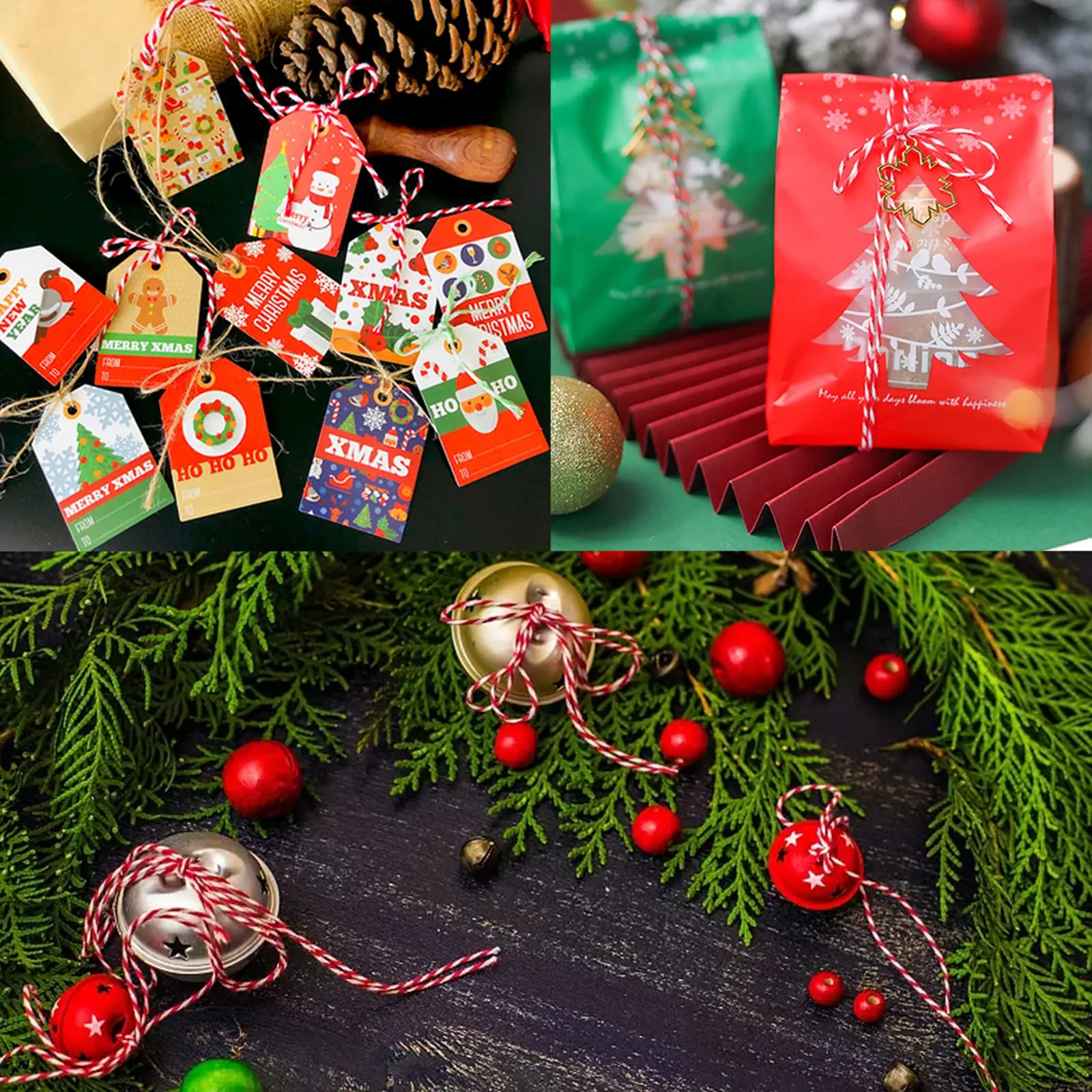100m Christmas Packaging Rope 2024 Multi-color Hemp Rope Decoration Gift Box Packaging Rope For Party Thanksgiving New Year 2025 image 4