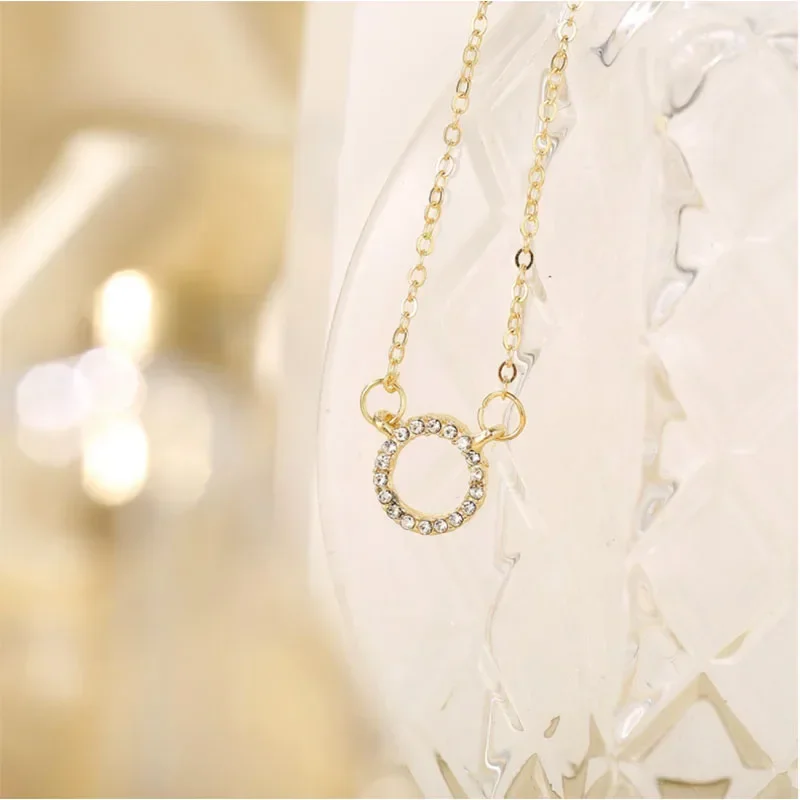 Delysia King  2021 new geometric clavicle chain creative retro simple full  circle necklace