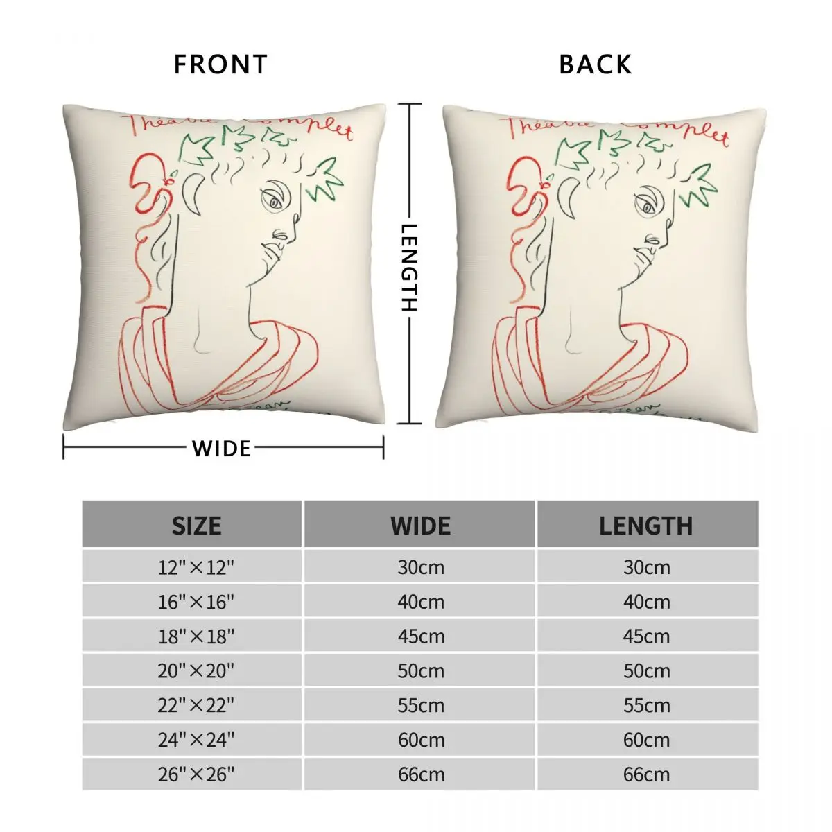 Jean Cocteau Exhibition Poster Square Pillowcase Polyester Linen Velvet Pattern Zip Throw Pillow Case Bed Cushion Case