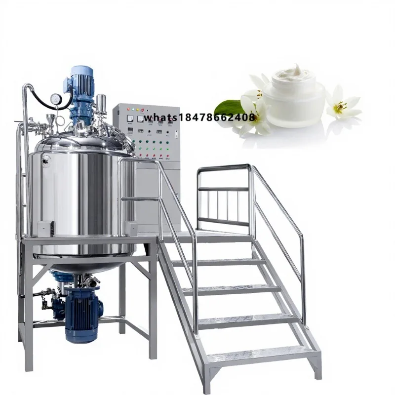 Cream Making Machine for Gel Cosmetic Manufacturing Making Mayonnaise Produce Jacketed Mixing Tank With Agitator