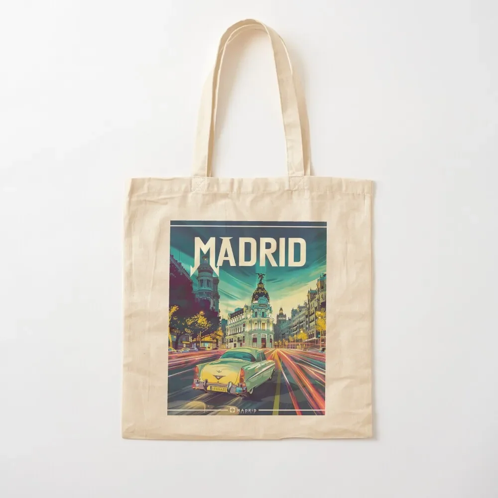 

Retro Madrid Illustration Tote Bag shoping bag Canvas bag for women large size bags