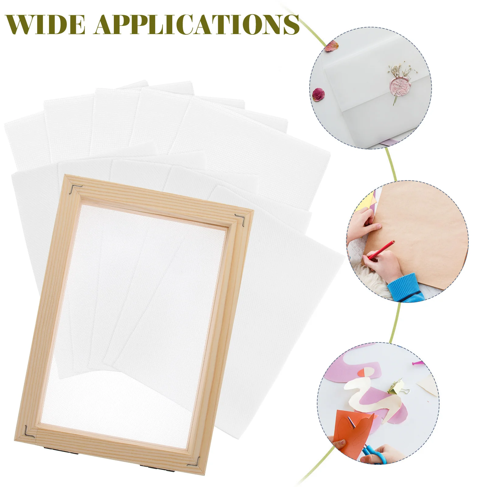 

21Pcs DIY Paper Making Frame Kit Wooden Handicraft Screen for Crafting and Printing on T-Shirts Bags Clothes