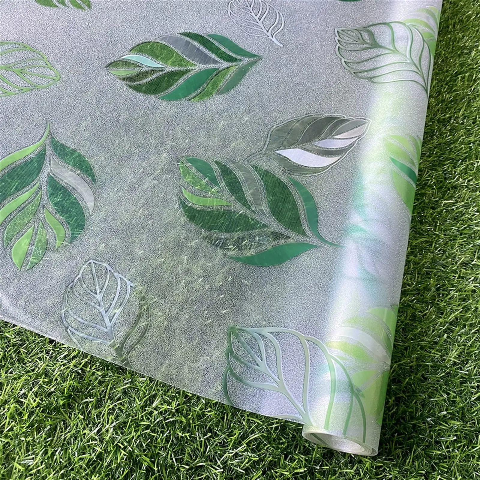 Privacy Window Film Stained Glass Window,Leaf Privacy Film Static Cling Glass Film Heat Control Anti UV Window Stickers for Home