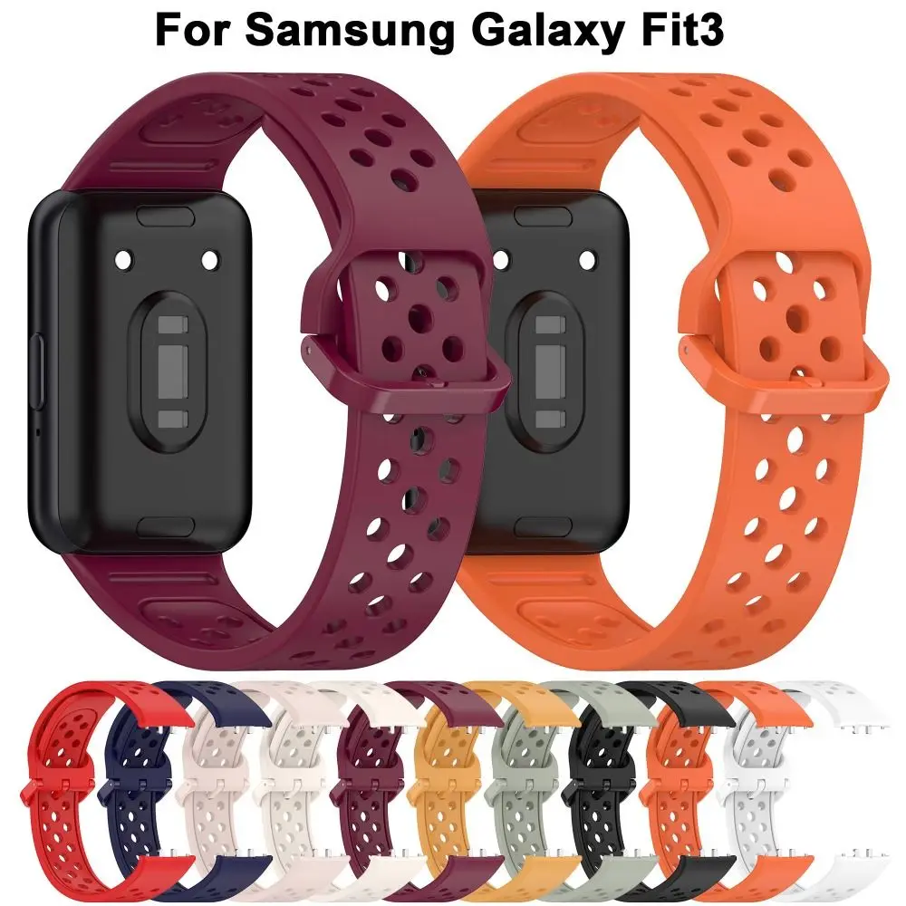 New Replacement Silicone Watch Strap Breathable Smart Bracelet Watch Accessories Watchband for Samsung Galaxy Fit3