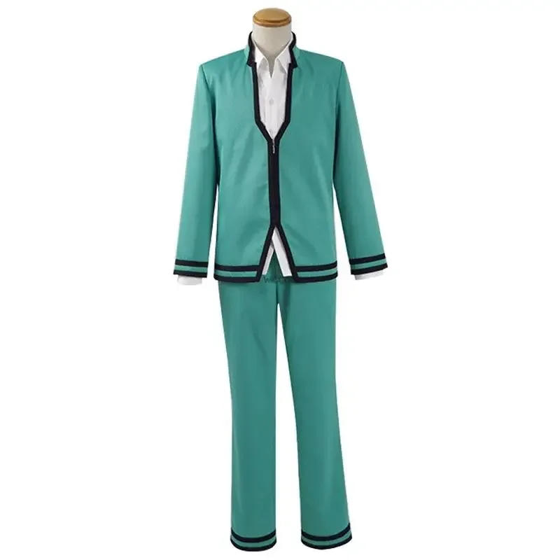 Anime Saiki Kusuo cosplay perucas fantasias para homens e mulheres, a vida desastrosa K.-Nan uniforme, tops, calças, headwear, óculos, óculos, Halloween Cos