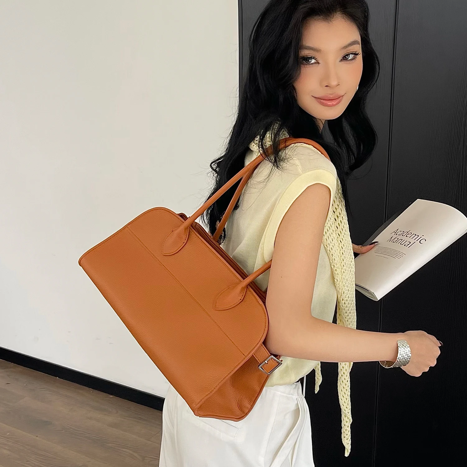 Litchi Grain Texture Tote Bag - огляд і ціна Leather Work Handbags For Women