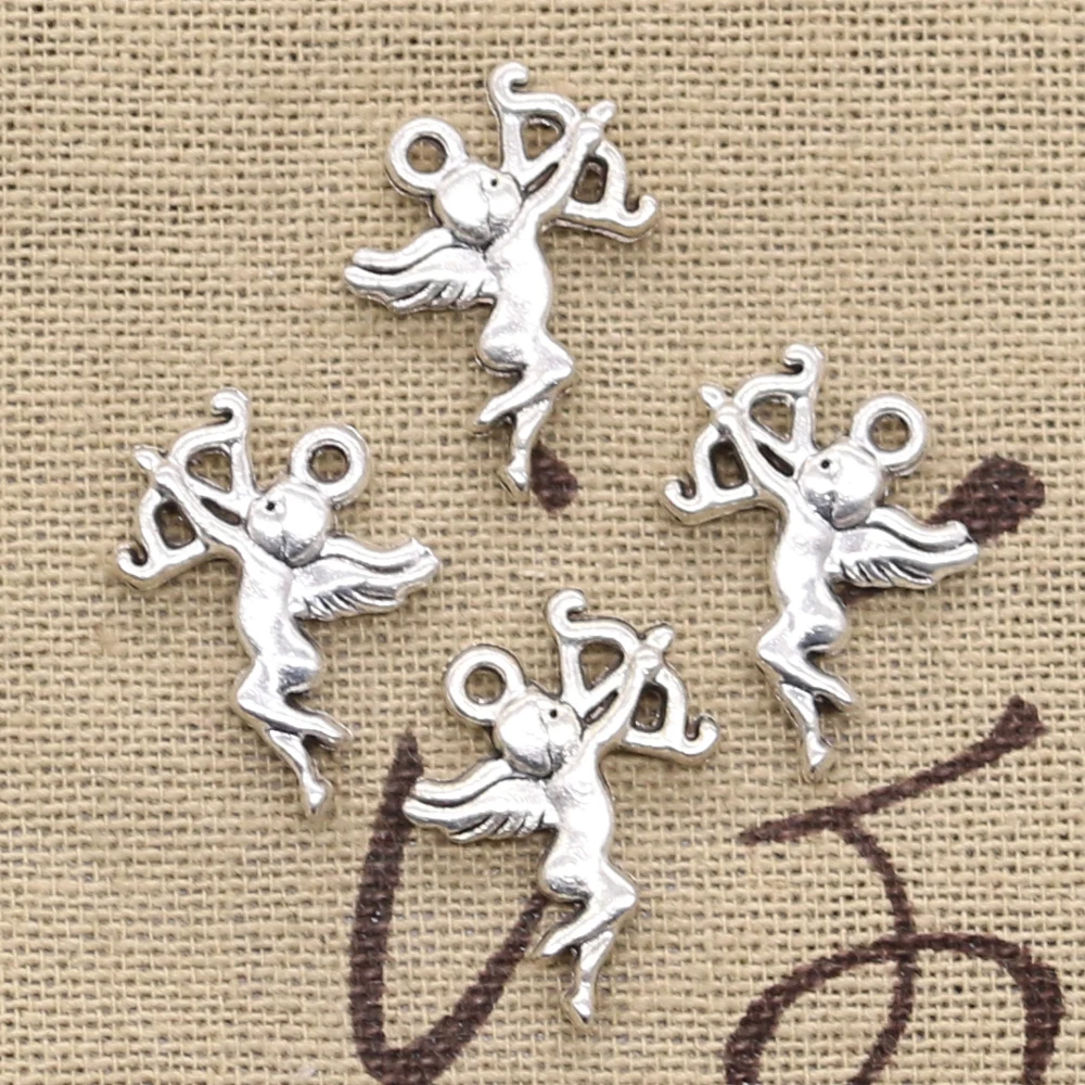 30pcs Charms Love Angel Cupid 20x15mm Antique Silver Color Pendants DIY Necklace Crafts Making Findings Handmade Tibetan Jewelry