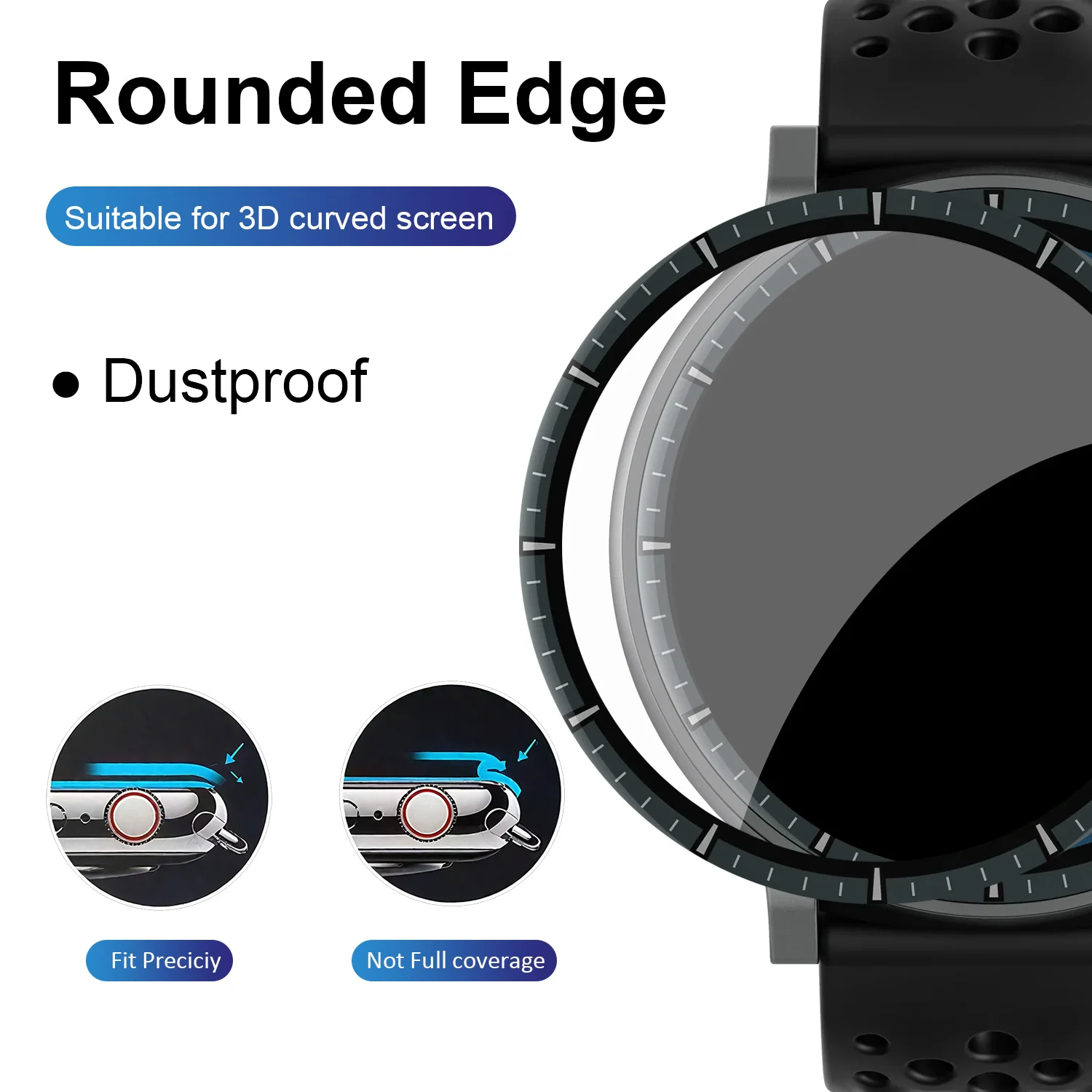 3PCS Curved Soft Edge Cover Protective Film for Amazfit Active Max Anti-scratch for Amazfit Active Max Screen Protector Film