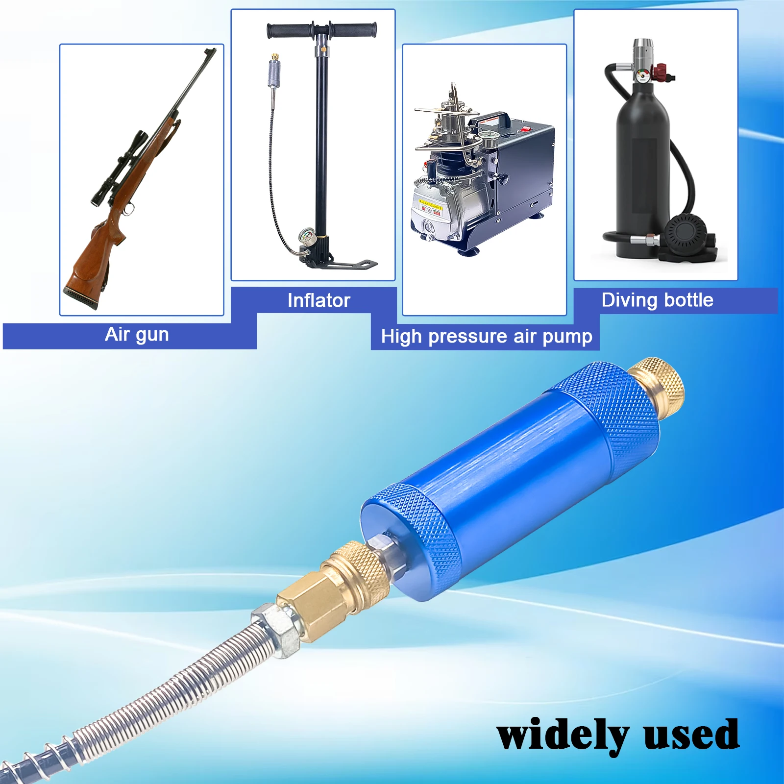 NUOGE 300bar 4500psi PCP Hand Pump Filter with Filtering Cotton Thread Water-Oil Separator Quick Coupler Purify Air