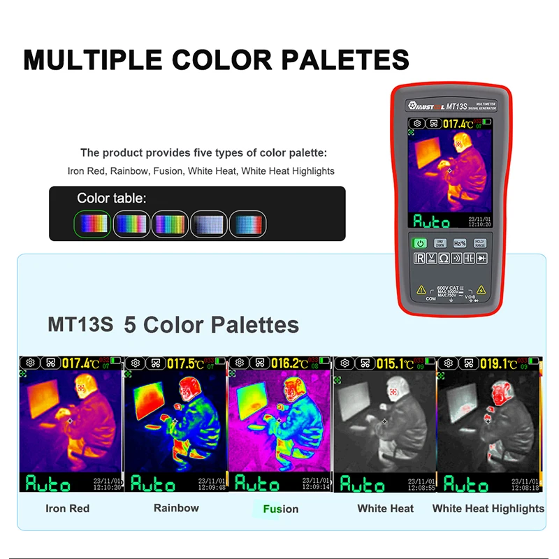 Mustool MT13S 2 In 1 Thermal Imager Multimeter 2.8 Inch Touch Screen Electric Circuit Automobile Thermal Camera Multimeter