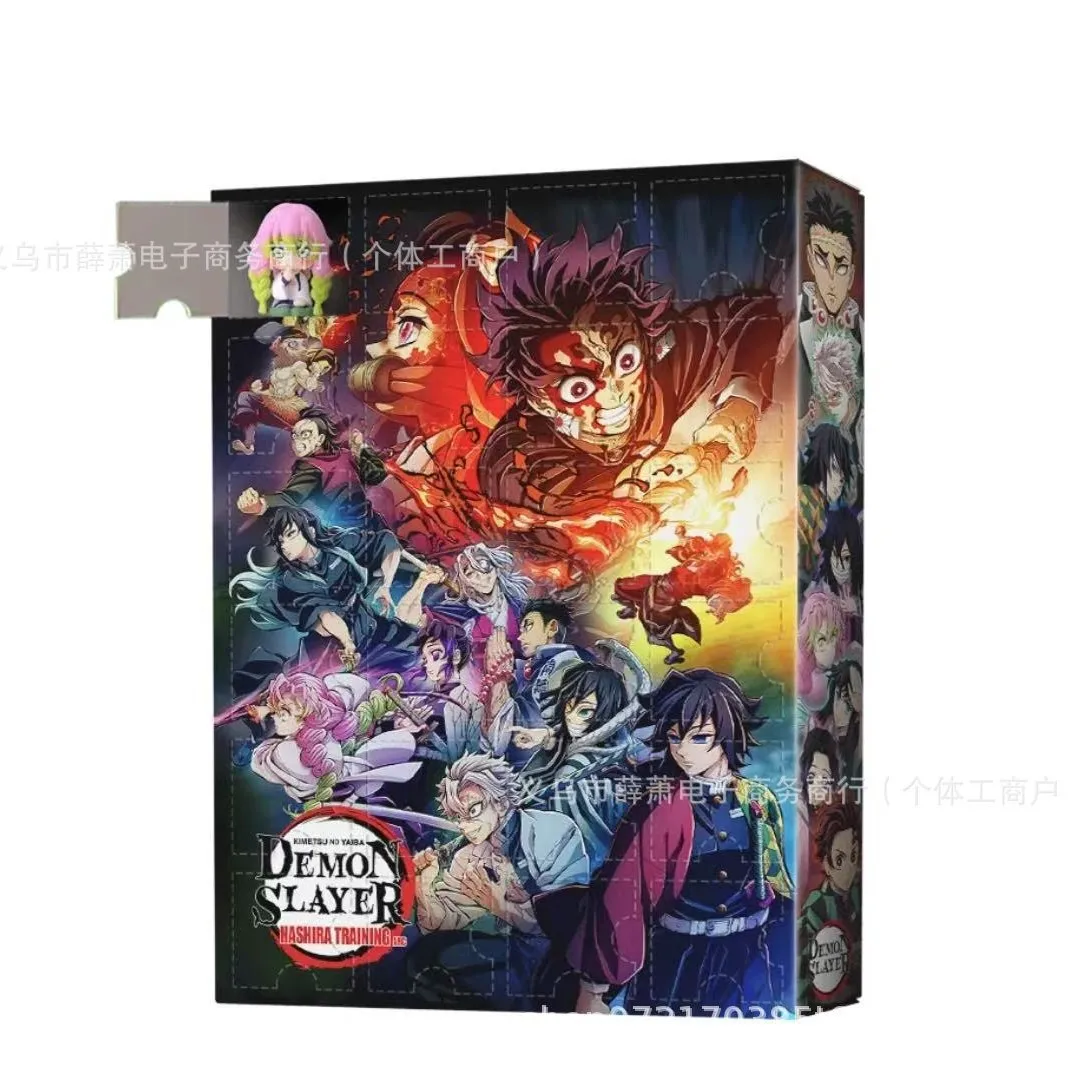 24PC Demon Slayer Cartoon Anime Action Figure Natale Calendario dell'Avvento Conto alla rovescia Cieco Scatola Anime PVC Modello Periferico Giocattolo Regali