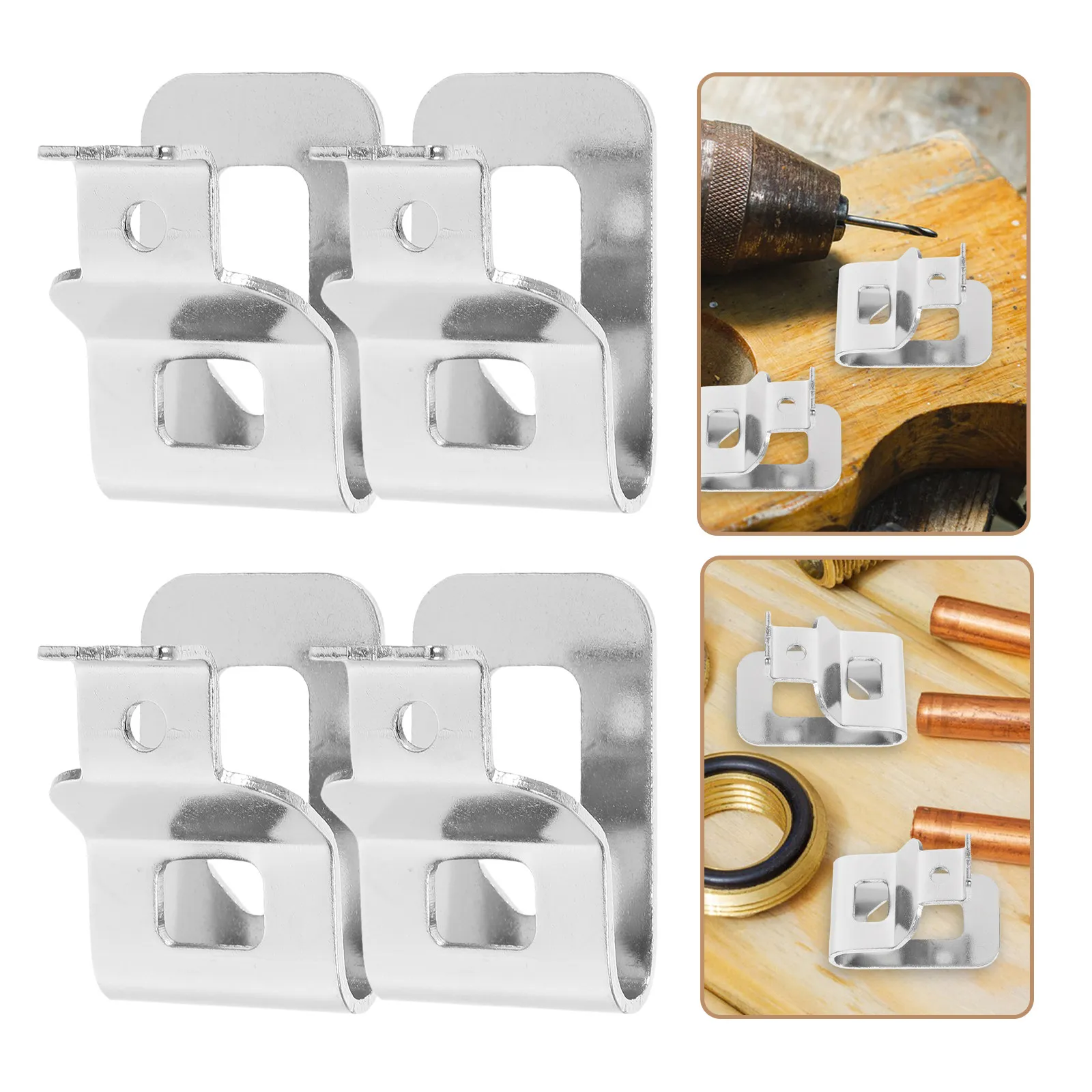 10 Pcs Hooks Drill Metal Holder Belt Clip Driver for Drivers Replacement Silver