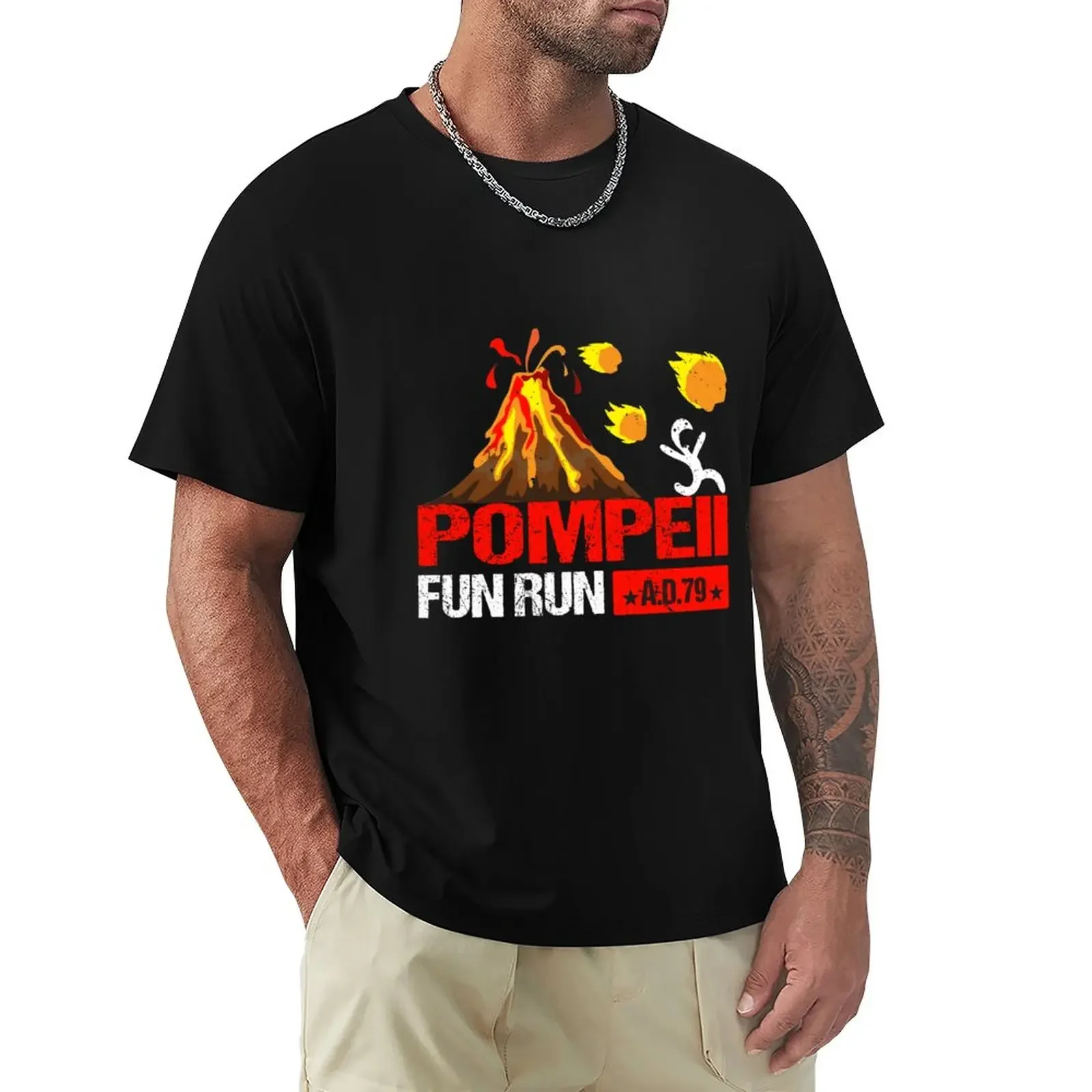 

Pompeii Fun Run 79 AD Retro Vintage T-Shirt new edition funnys vintage Men's cotton t-shirt