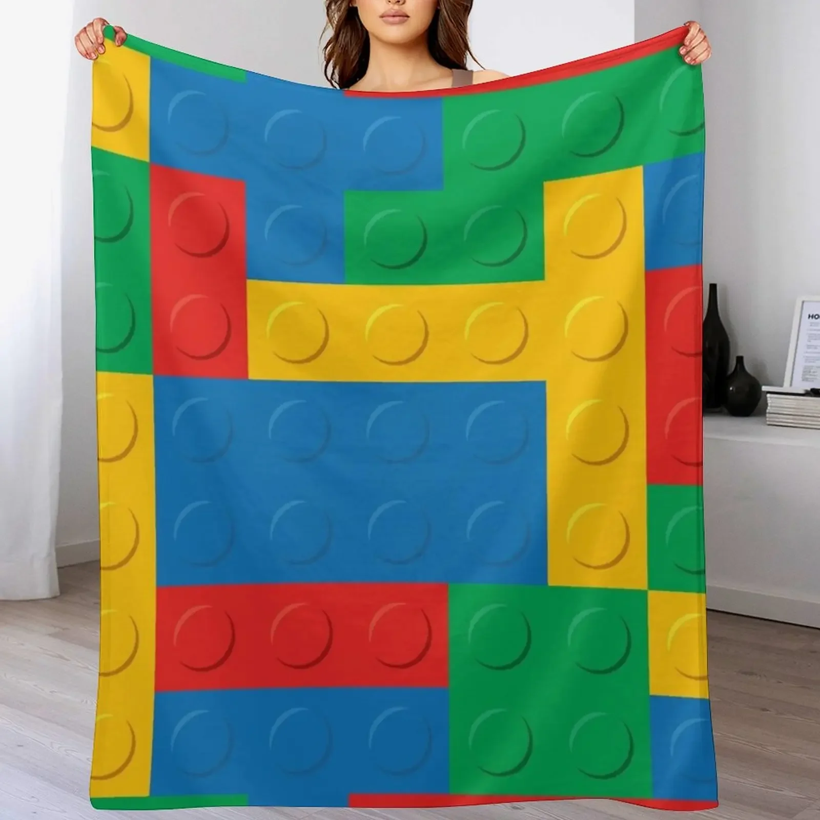 

Building Blocks Throw Blanket Outdoor Soft Blanket for Picnic Beach Camping
