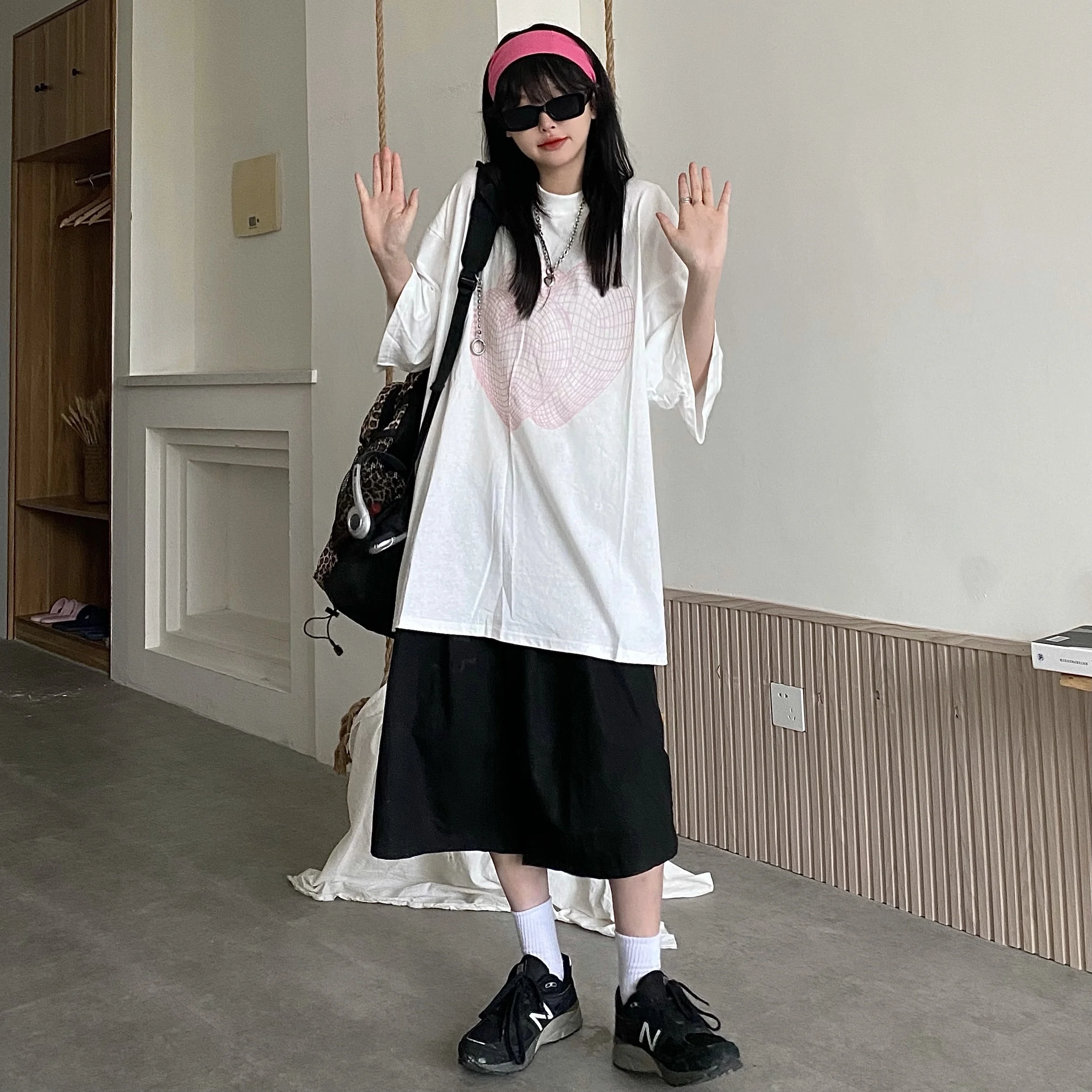 

Футболка Takeoff Curry Man Summer Cyber Punk Heart ort Sve Loose Street Sle ex T-irt Casual Cotton Women's Faion