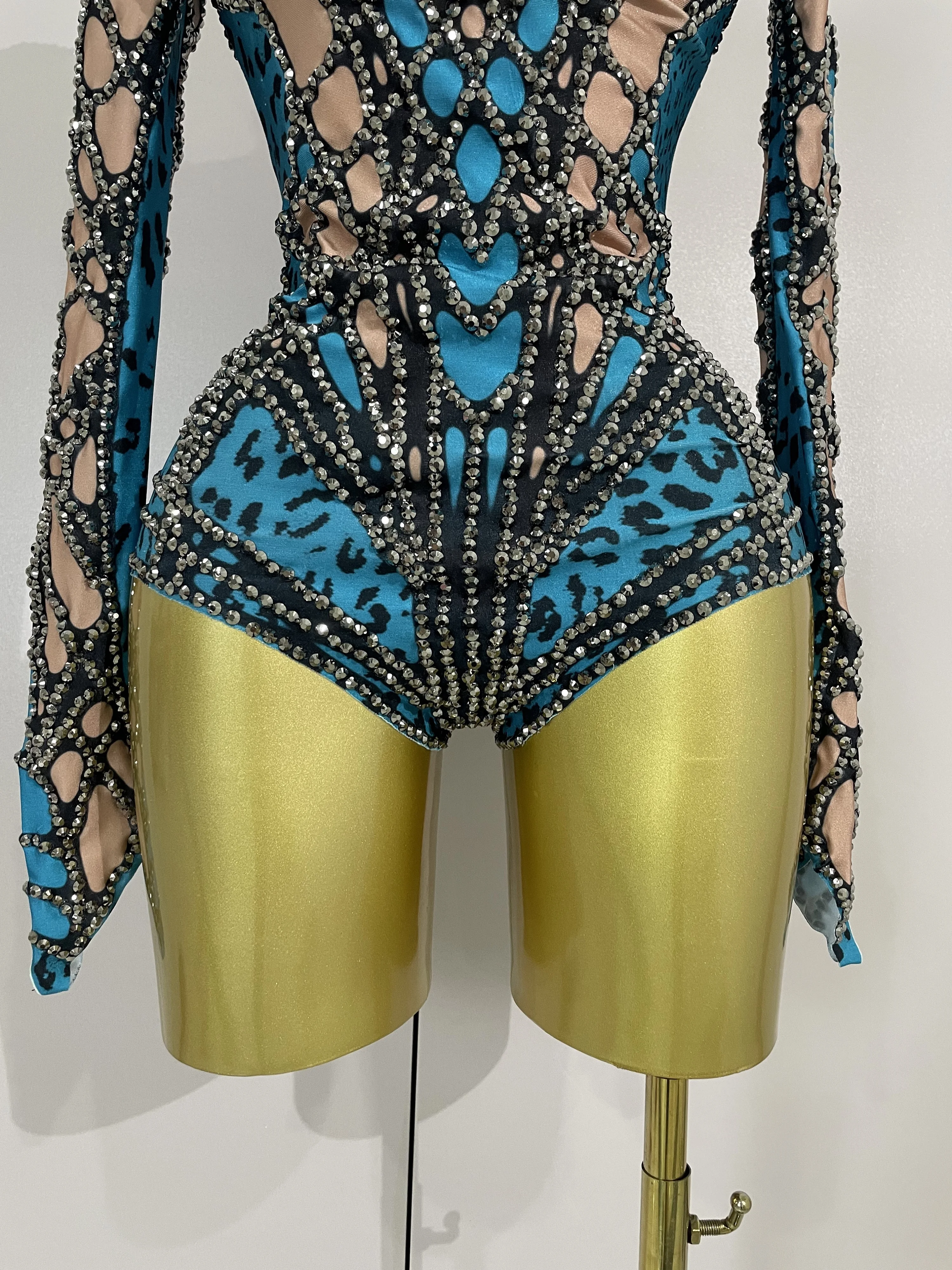 2025 brilho strass manga longa estiramento bodysuits feminino noite de luxo festa aniversário sexy boate bar palco traje