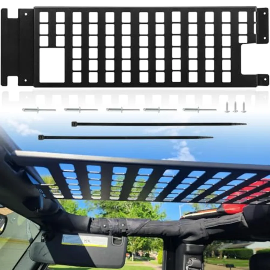 

Багажник на крышу с жестким верхом Molle Panel для Jeep Wrangler JK JKU 20072018 гг., 4-дверный спортивный Sahara Rubicon X Hardtop с системой Molle и Me