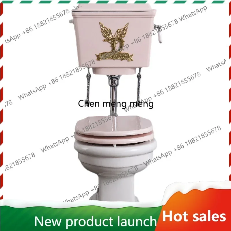 AB01 Butterfly Tao British Style Retro Toilet Pink Aluminum Alloy Water Tank Split Toilet