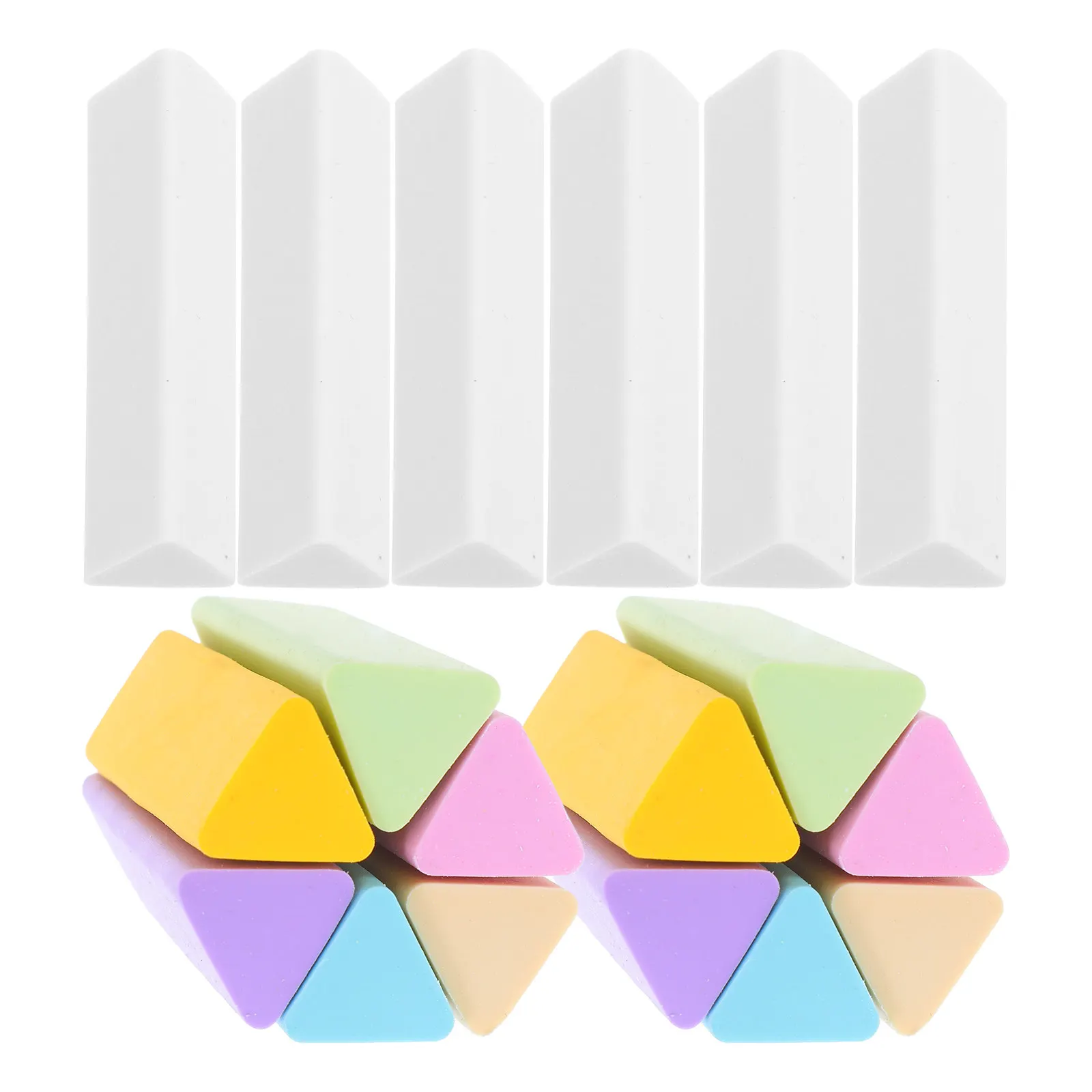 18Pcs Triangular Erasers Tpe Safe Non-Smudge Pencil Eraser for Sketching Drawing Writing Art Students Classroom School Gadgets