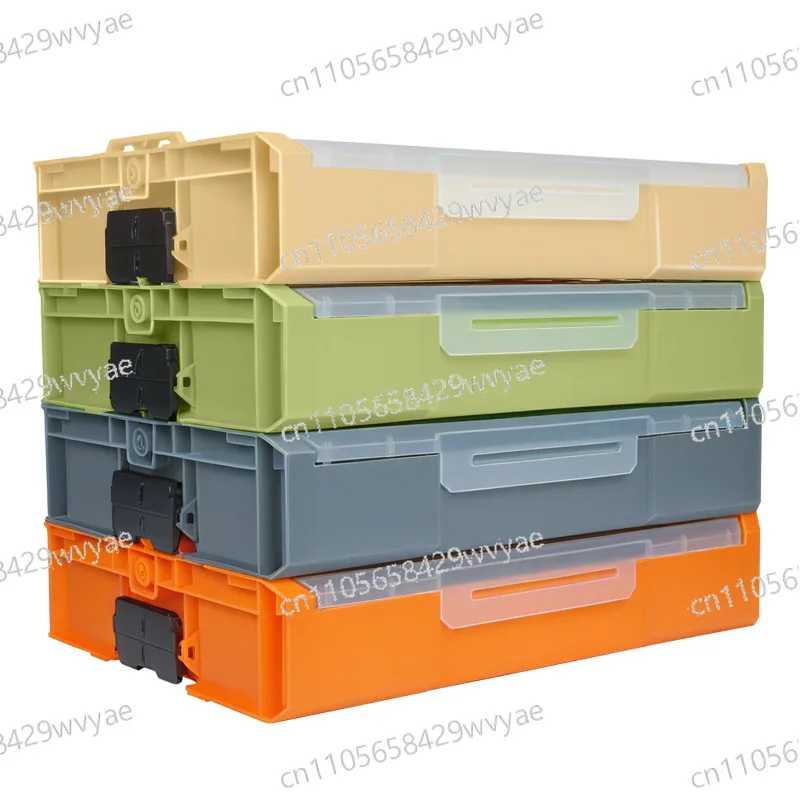 Stackable Plastic Storage Box, Multi-purpose Hardware Component Container with Detachable Partition