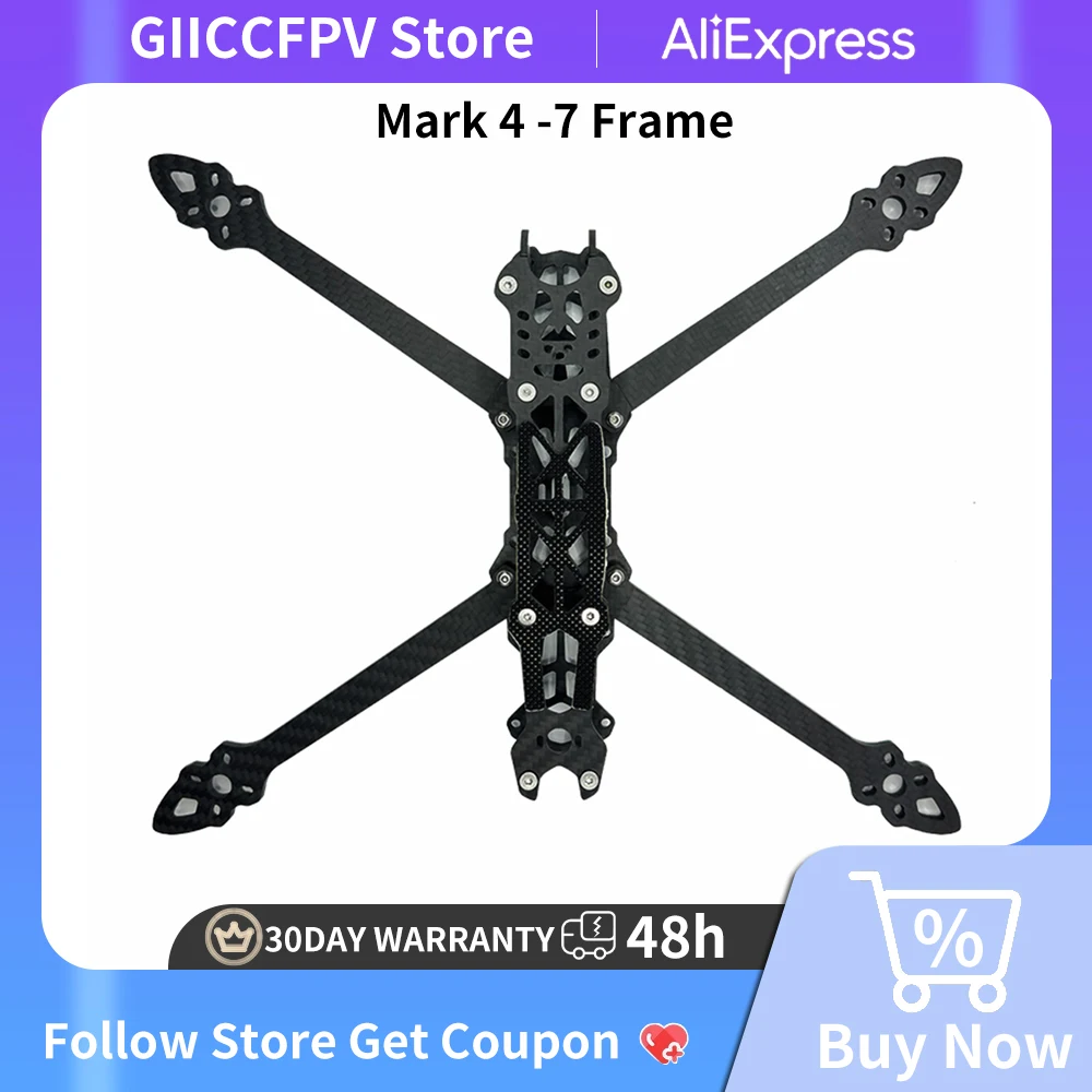 GIICC Racing Drone Quadcopter Freestyle Frame Kit, Mark4 Mark 4, 7Inch, 295mm Arm Thickness, 5mm for Mark4 FPV Racing Drone