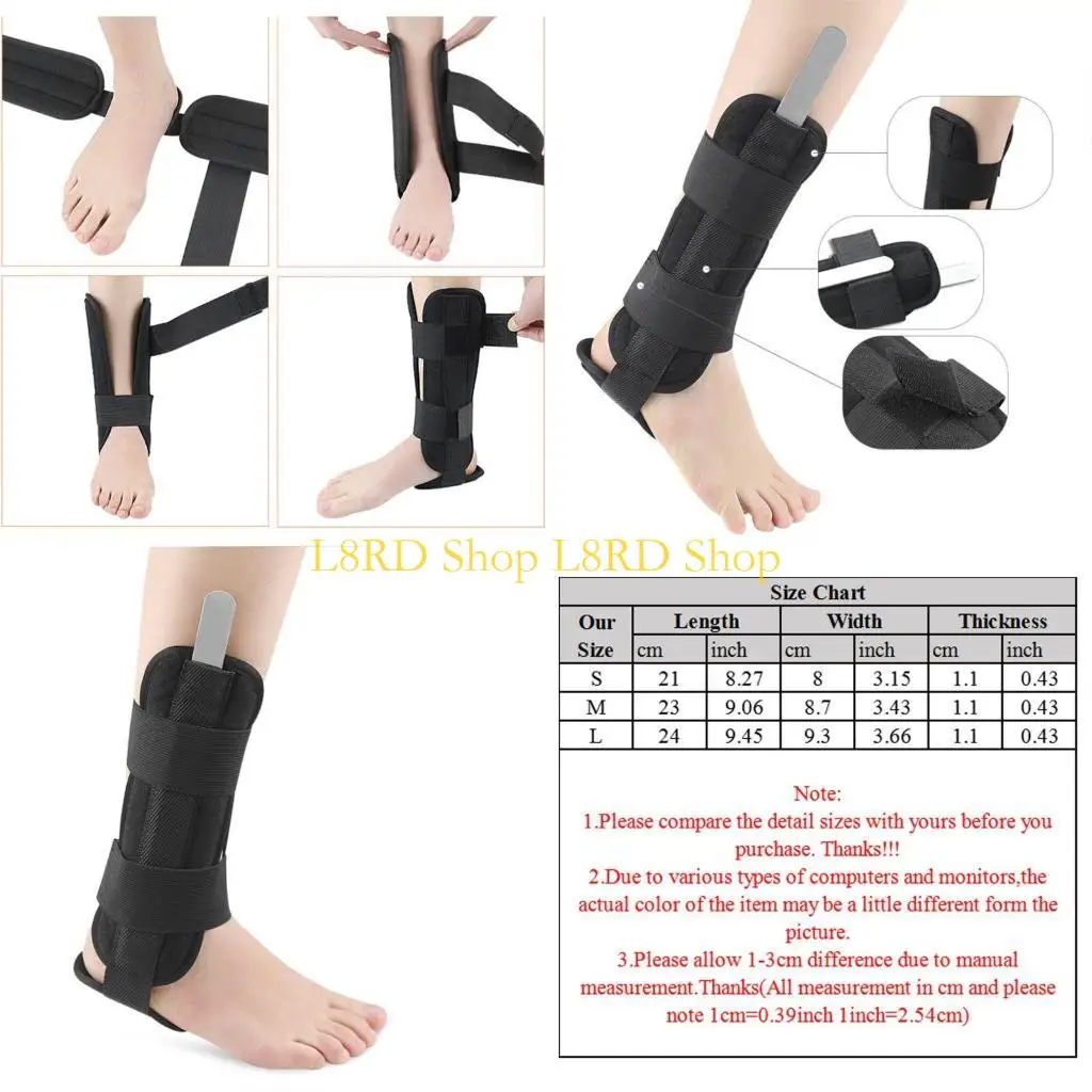 L8RD Women Men Fitness Ankle Sprain Support Brace Strap Splint Foot Heel Cover Orthotic Aluminum Protector Guard Wrap