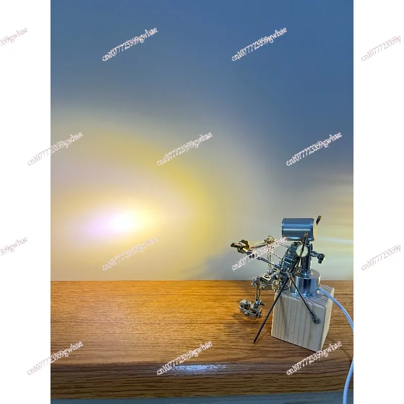 DIY Small Robot Luminous Ornament Handmade Industrial Style Desk Decorative Lamp Creative Gift