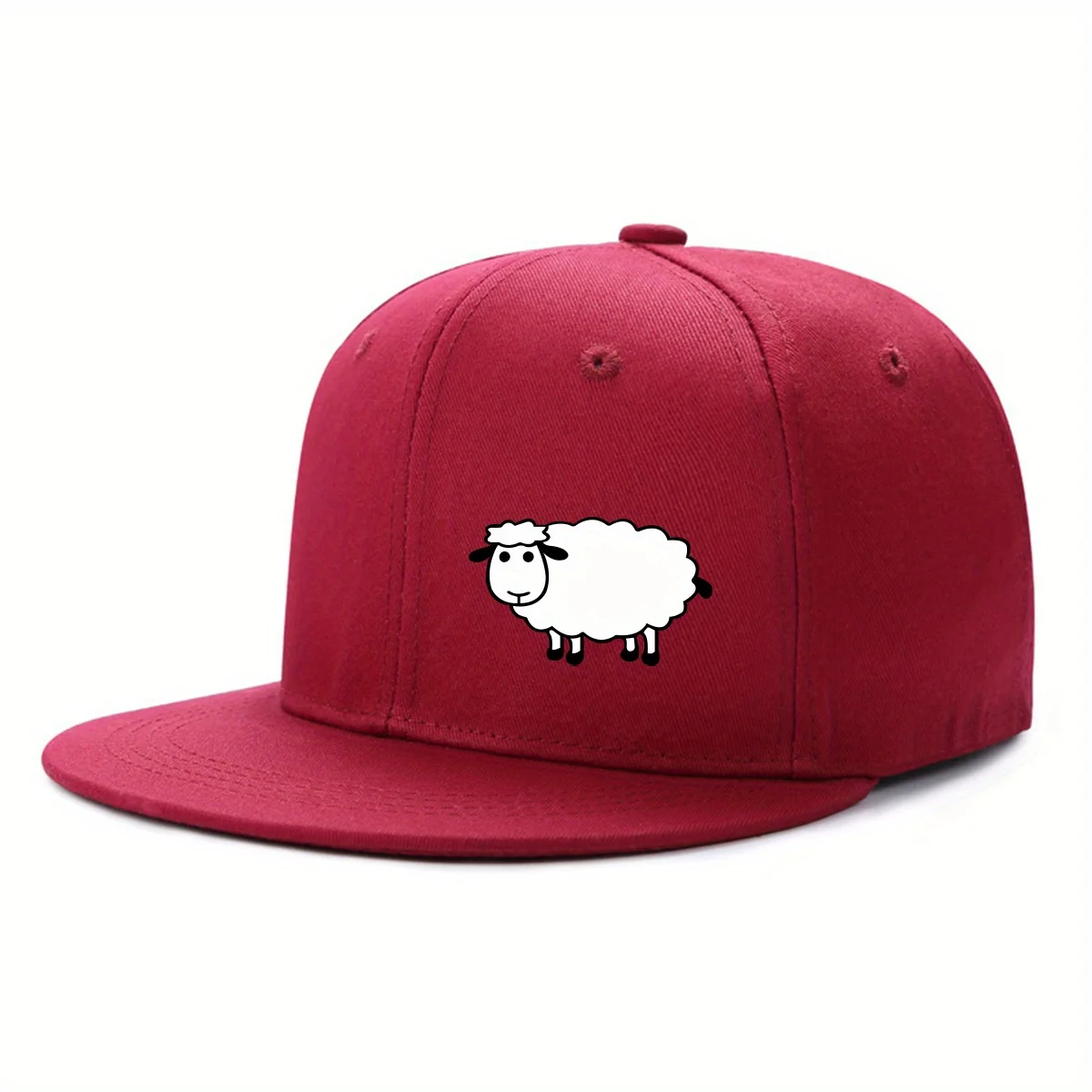 Verstellbare Unisex-Baseballkappe – Streetstyle-Mütze mit flacher Krempe und Schafmuster, lässige, vielseitige und personalisierte Mütze – Detail 6