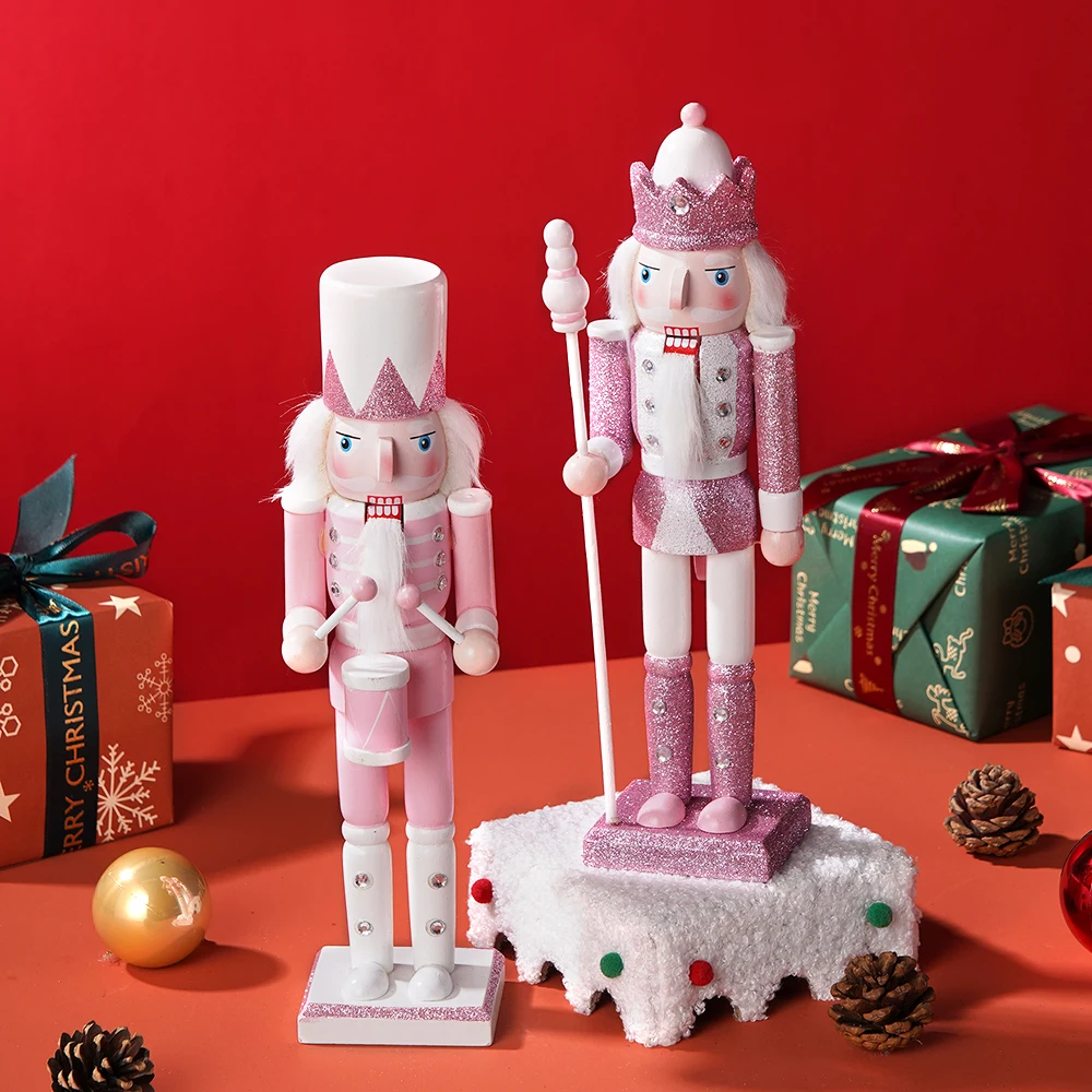 

Два 30 см розового Щелкунчика, солдата, деревянные куклы, набор для рукоделия «сделай сам», украшение для дома и офиса, подарок на Рождество и Новый год