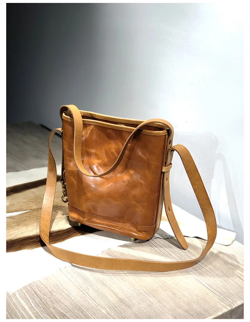 PNDME fashion luxury natural genuine leather ladies bucket shoulder bag designer original women's high-end real cowhide handbag