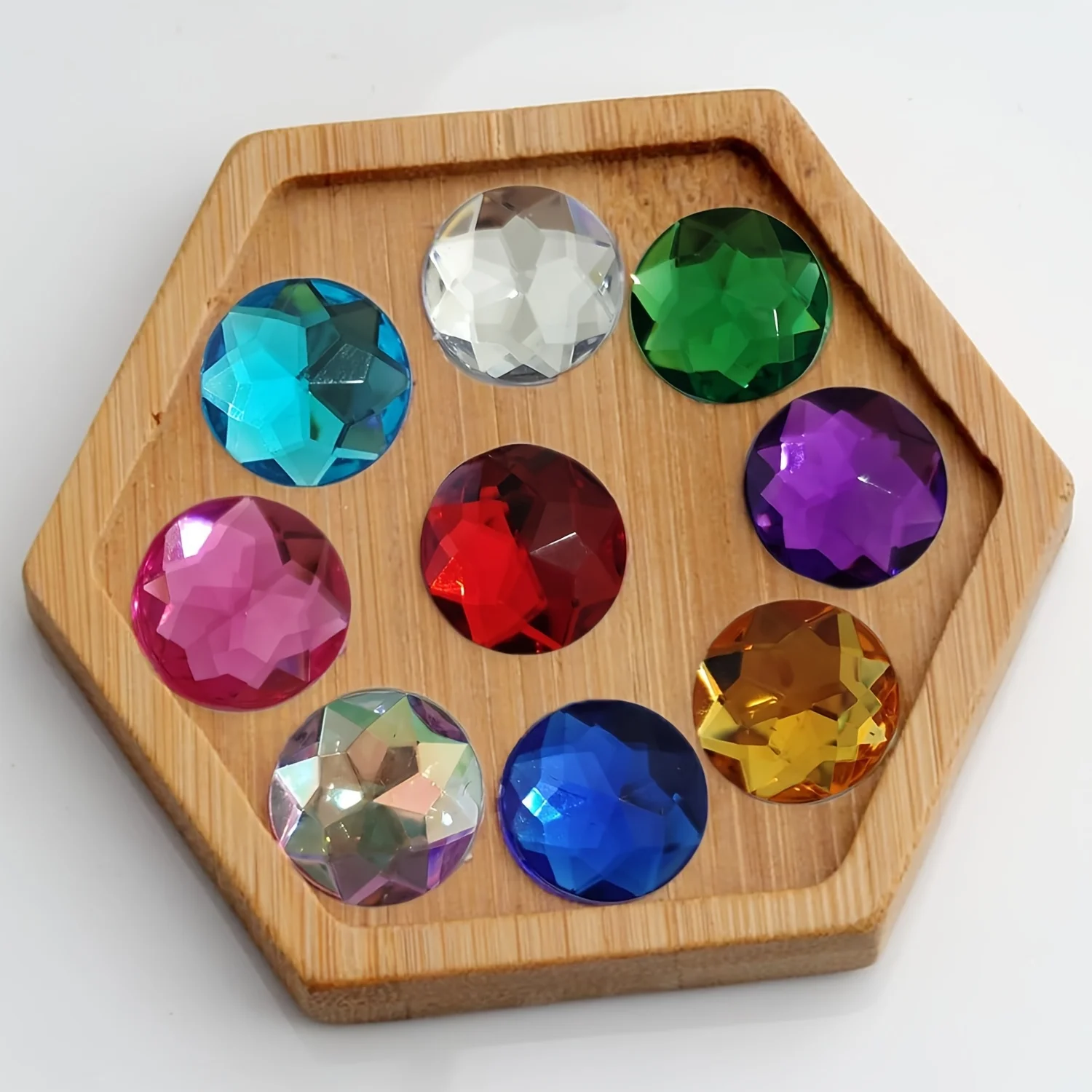 Strass acrílicos redondos com parte traseira lisa, gemas plásticas coloridas para joias diy, decorações de convites artesanais de casamento, strass brilhantes