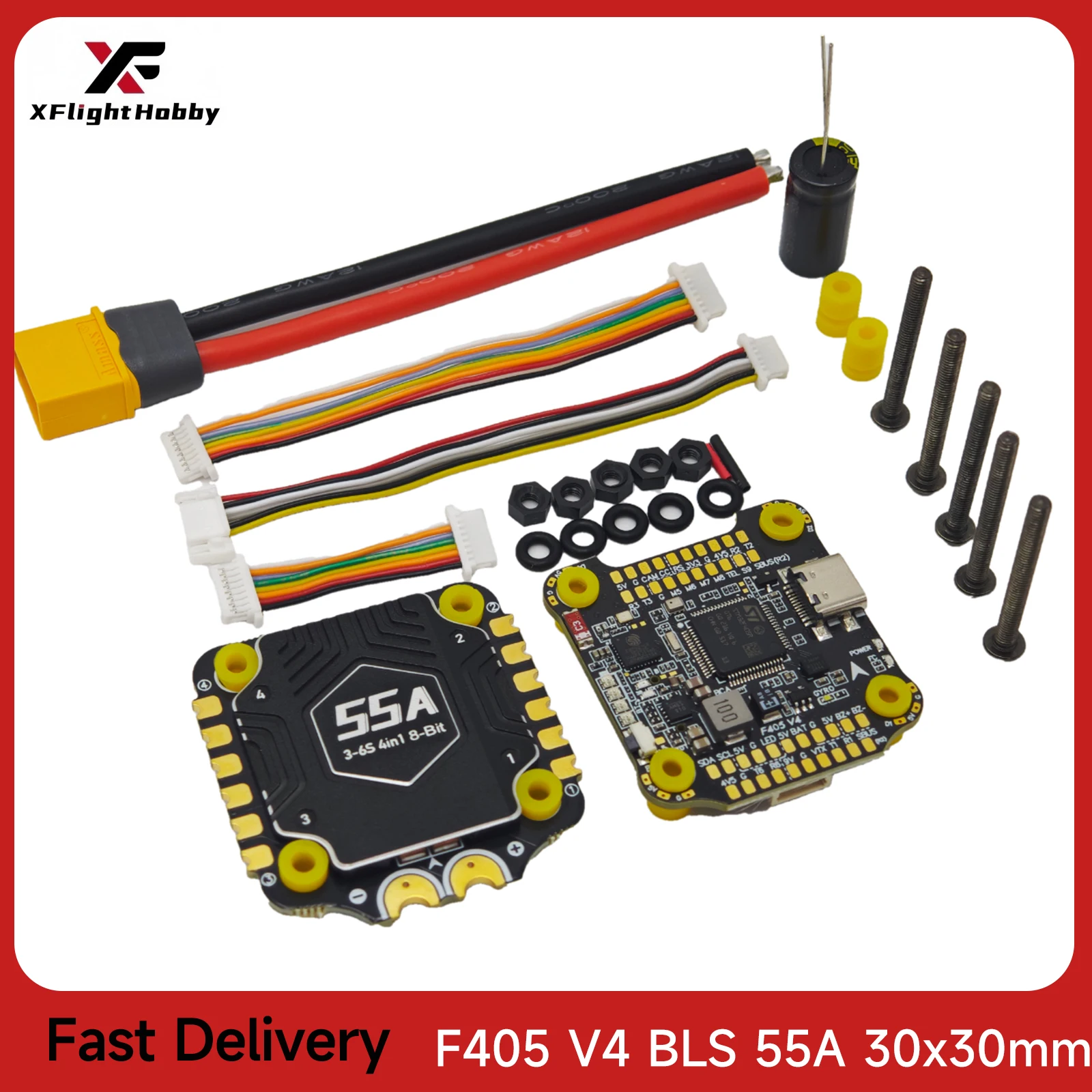 

Xflight Hobby F405 V4 BLS 55A Flight Stack 30.5x30.5mm 4 In 1 ESC FC INAV Betaflight Supports Bluetooth for For FPV Drone