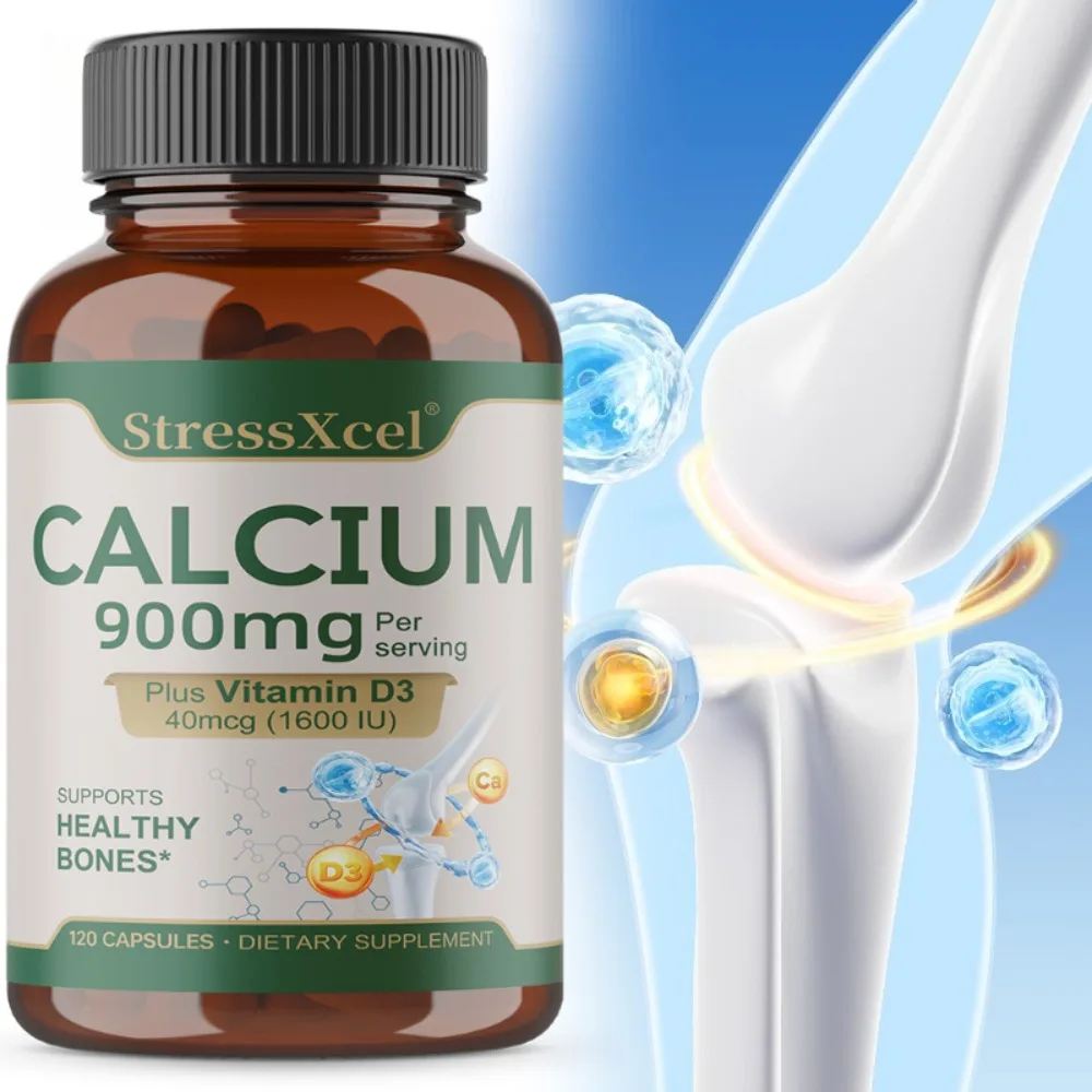 Calcium Supplement + Vitamin D3, for Best Absorption, Supports Immune Health, Bones & Teeth