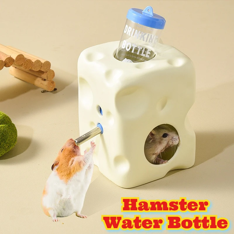 

Ceramic Hamster Water Bottle Drinker Leakproof Food Dish Hideout Chew Proof Cage Accessorie Small Pet Habitat House Nest Shelter