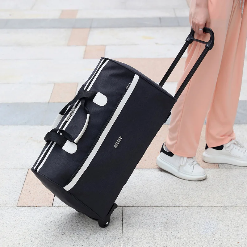 Travel Bag Trolley Bag Luggage Bag Short-distance Lightweight Waterproof Handbag Solid Color Oxford Cloth Large Capacity