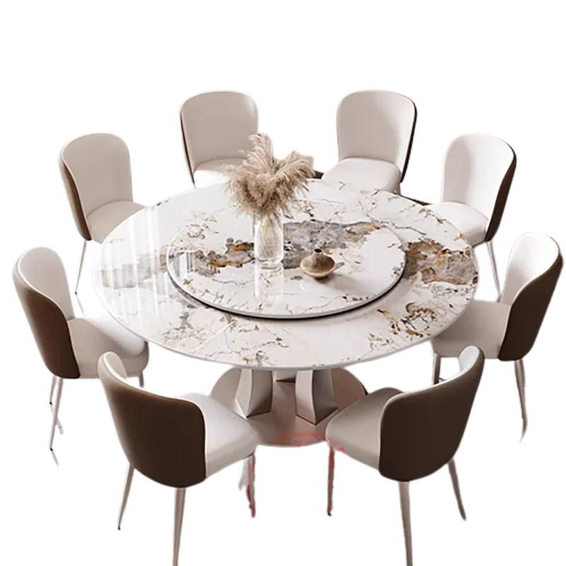 

Nordic Minimalist Dining Table Round Marble Luxury Living Room Dining Table Modern Design Mesas De Comedor Home Furniture