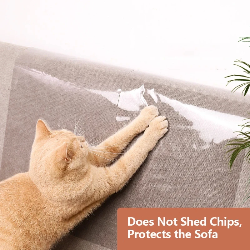 PVC Transparent Anti-Cat Scratch Stickers Sofa anti-scratch stickers Wear-resistant self-adhesive removable anti-cat claw plate