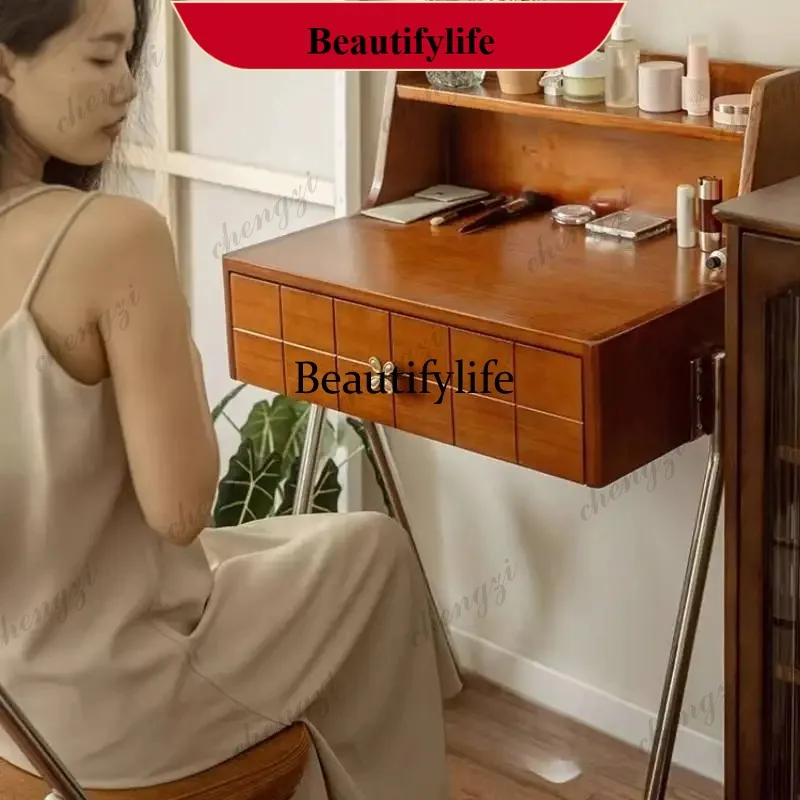 G153 Natural Storage Vanity Table Drawer European Wood Adult Salon Makeup Cabinet Modern Full Set Penteadeira Feminina Furniture