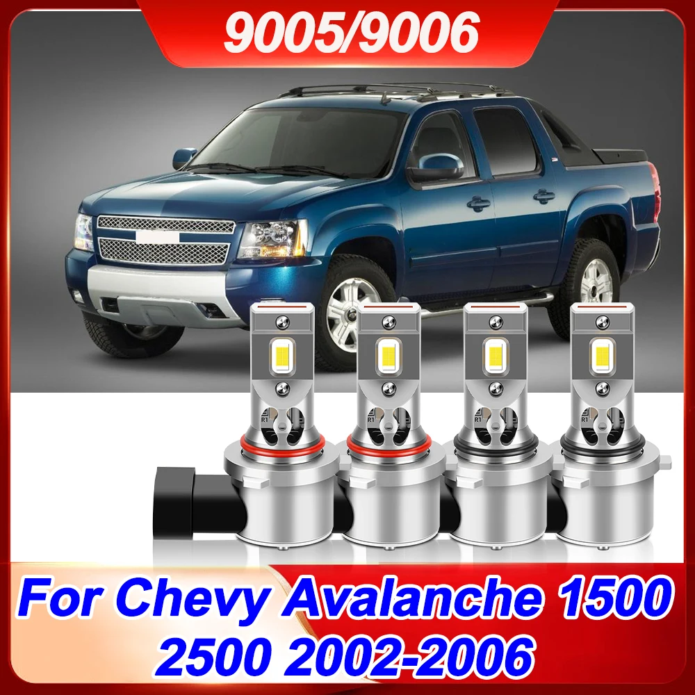 

Для Chevrolet Avalanche 1500 2500 2002-2006: Светодиодные лампы 9005 9006, 20000 лм, 6500K, HB3 HB4, автомобильные лампы для фар