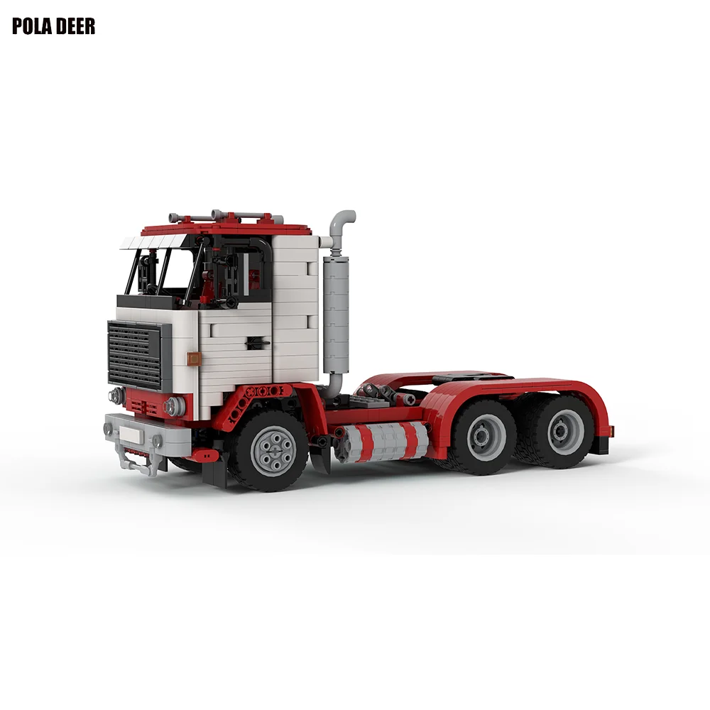 Poladeer 950 Pezzi F89 Trasporto Semi-rimorchio Camion Testa Creativo Assemblaggio Personalizzato Building Blocks Puzzle Modello Ragazzo Giocattolo Regalo