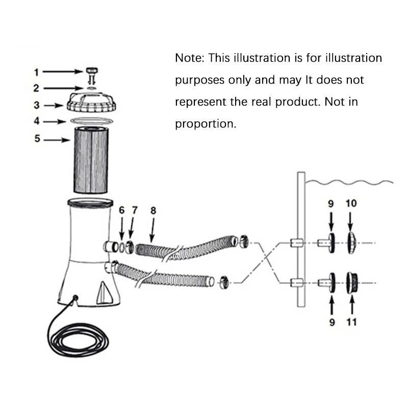 مضخة تصفية حمام السباحة كبيرة جدًا، رف أنابيب قابل للنفخ، منقي مياه عالمي، مضخة تصفية مياه عائلية #4