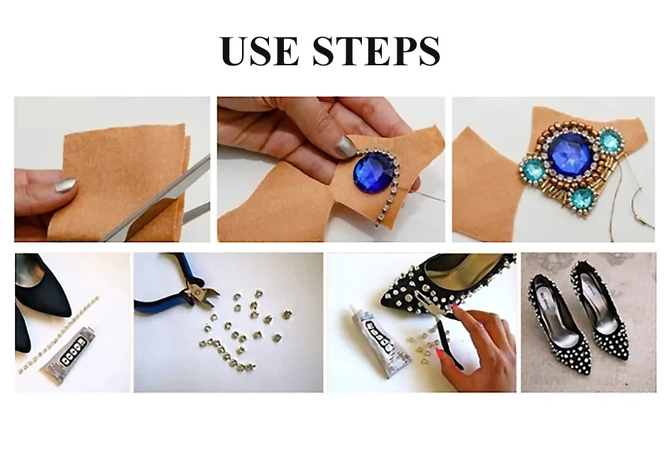 10m Goldboden Glitzer-Glas-Kristall-Strass-Kette zum Aufnähen für DIY-Schmuck, Näharbeiten und Bekleidungszubehör – Detail 21