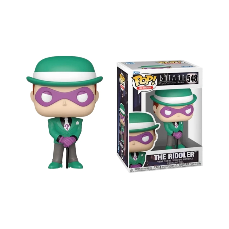 Edição genuína FUNKO POP《Batman Temporada 5 - The Riddler》Anime Action Desktop Decoração Ornamento Modelo Brinquedos Modelo Colecionável