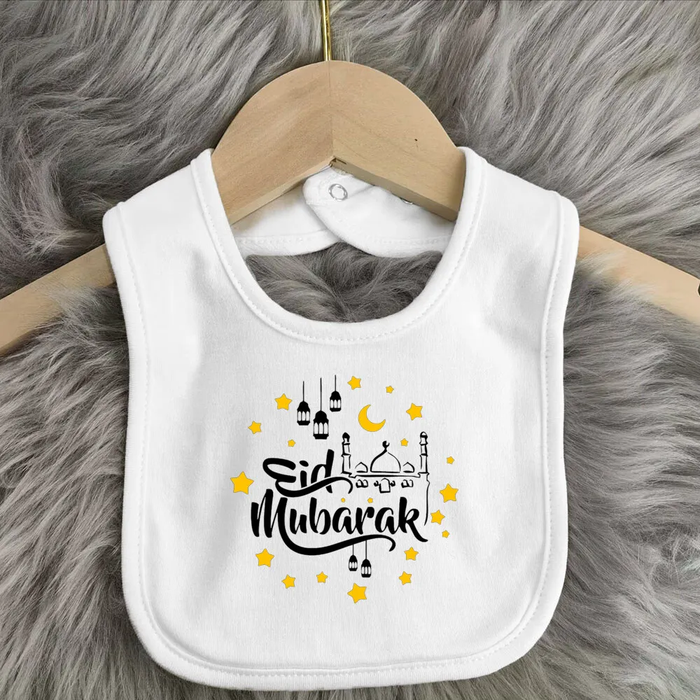 Moon Star Happy Ramadan Baby Bibs Boy Girl Cotton Bib Happy Eid Mubarak Infant Saliva Towel Infant Muslim Islamic Keepsake Gift