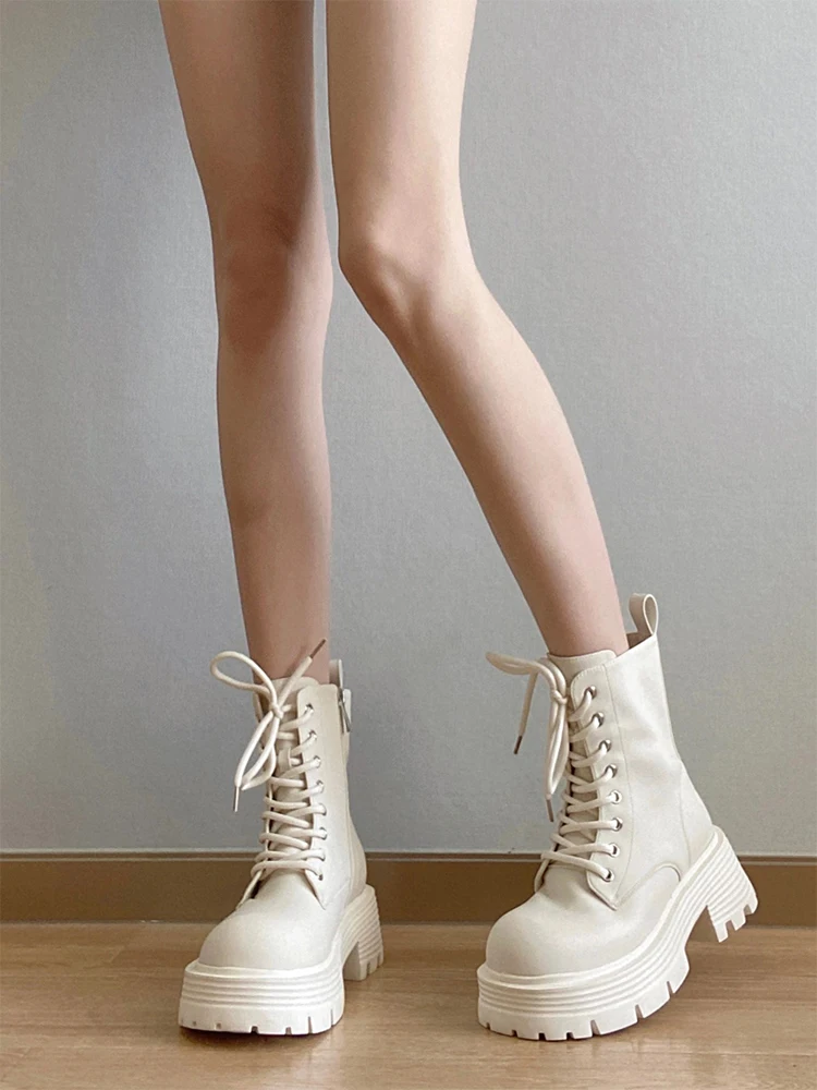 

Sli White Boots Women's Thi Bot Briti Sle ort Boots Spring Autumn Single Boot Sweet Sle ort Tube