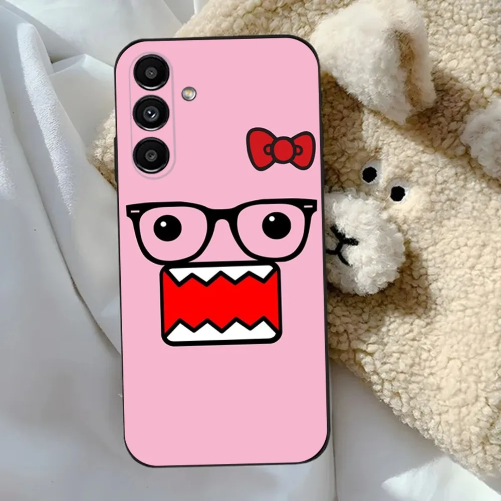 Cute D-Domo-kun Phone Case For Samsung S24,23,22,30,21,10,9,Ultra,Plus,Lite,FE,5G Black Soft Case